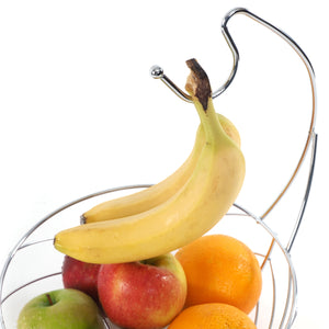 METALL OBSTKORB "FRESH" | Ø 25 cm, mit Bananenhaken | Früchtekorb