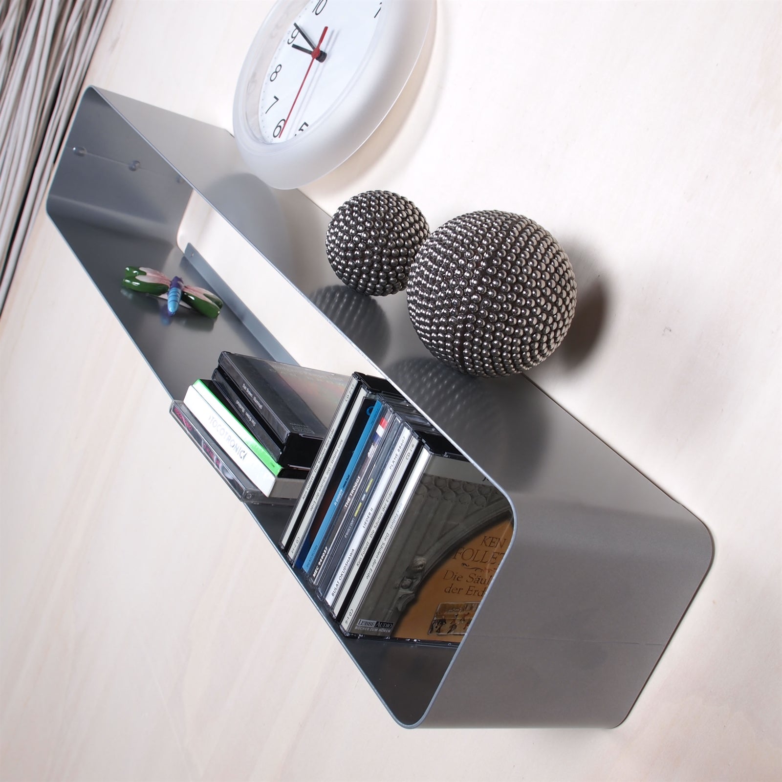 LOUNGE DESIGN CD REGAL "CUBE" | 80cm, Metall | für ca 70 CDs