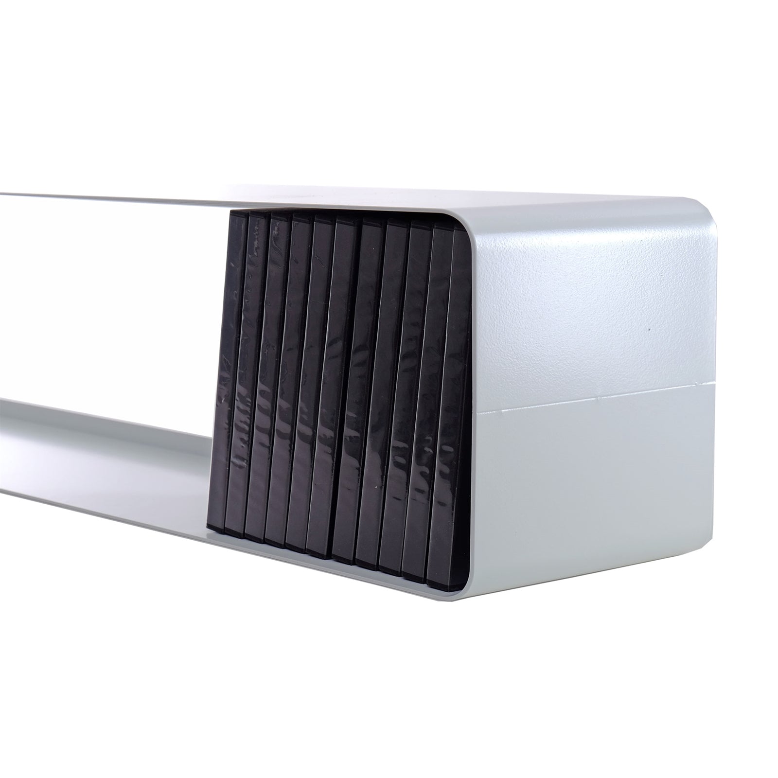 RETRO DESIGN CD REGAL "CUBE" | 120cm, Metall, Wandregal für 100CDs