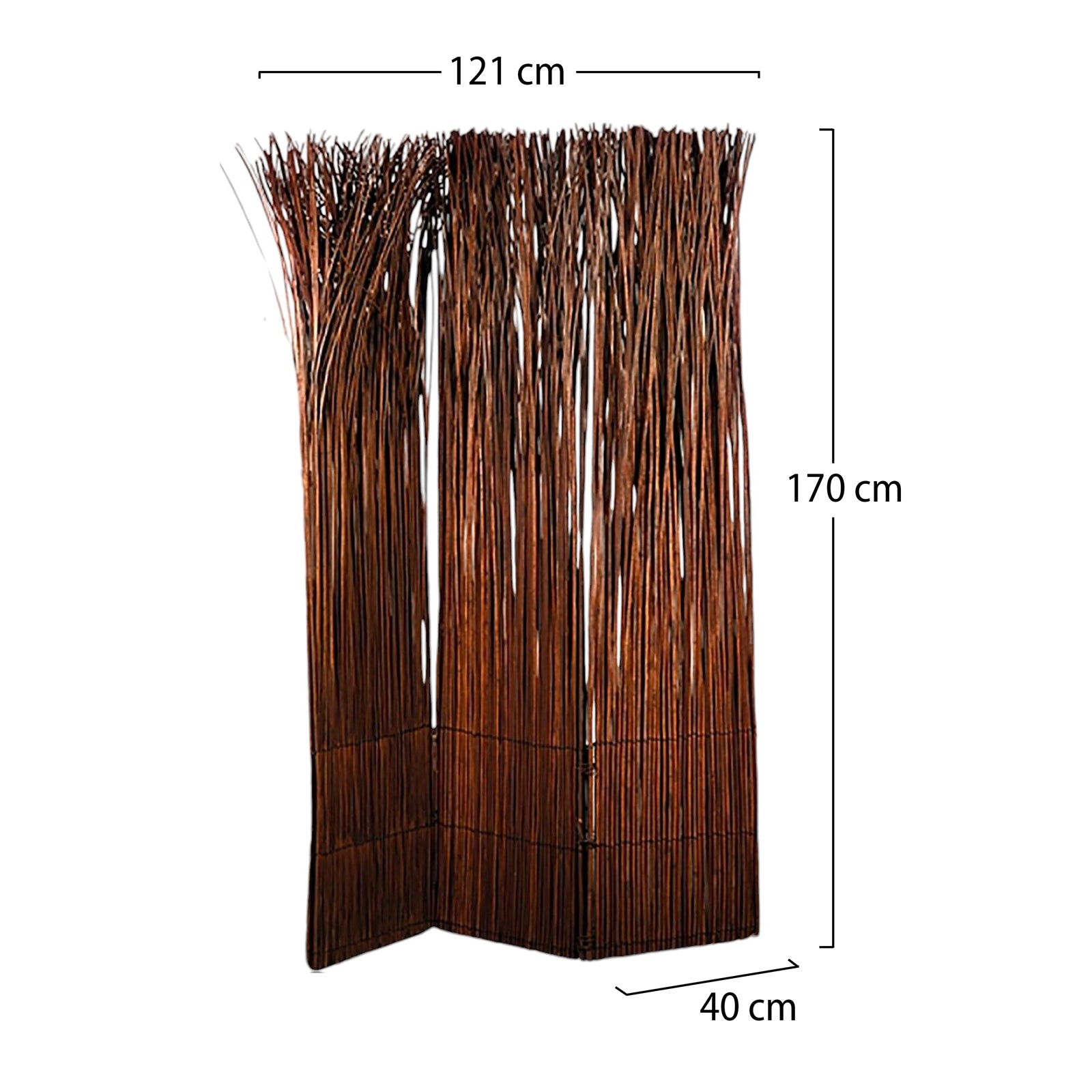 PARAVENT NATURE | braun, 160x120cm(HxB) Weide | Raumtrenner,Trennwand