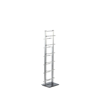 DESIGN CD STÄNDER TOWER 92 | silber, 92cm, Metal & Glas | für 85 CDs