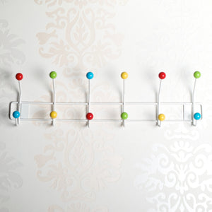 GARDEROBENLEISTE "COLOUR BALL" farbenfrohe Wandgarderobe mit 12 Kugeln
