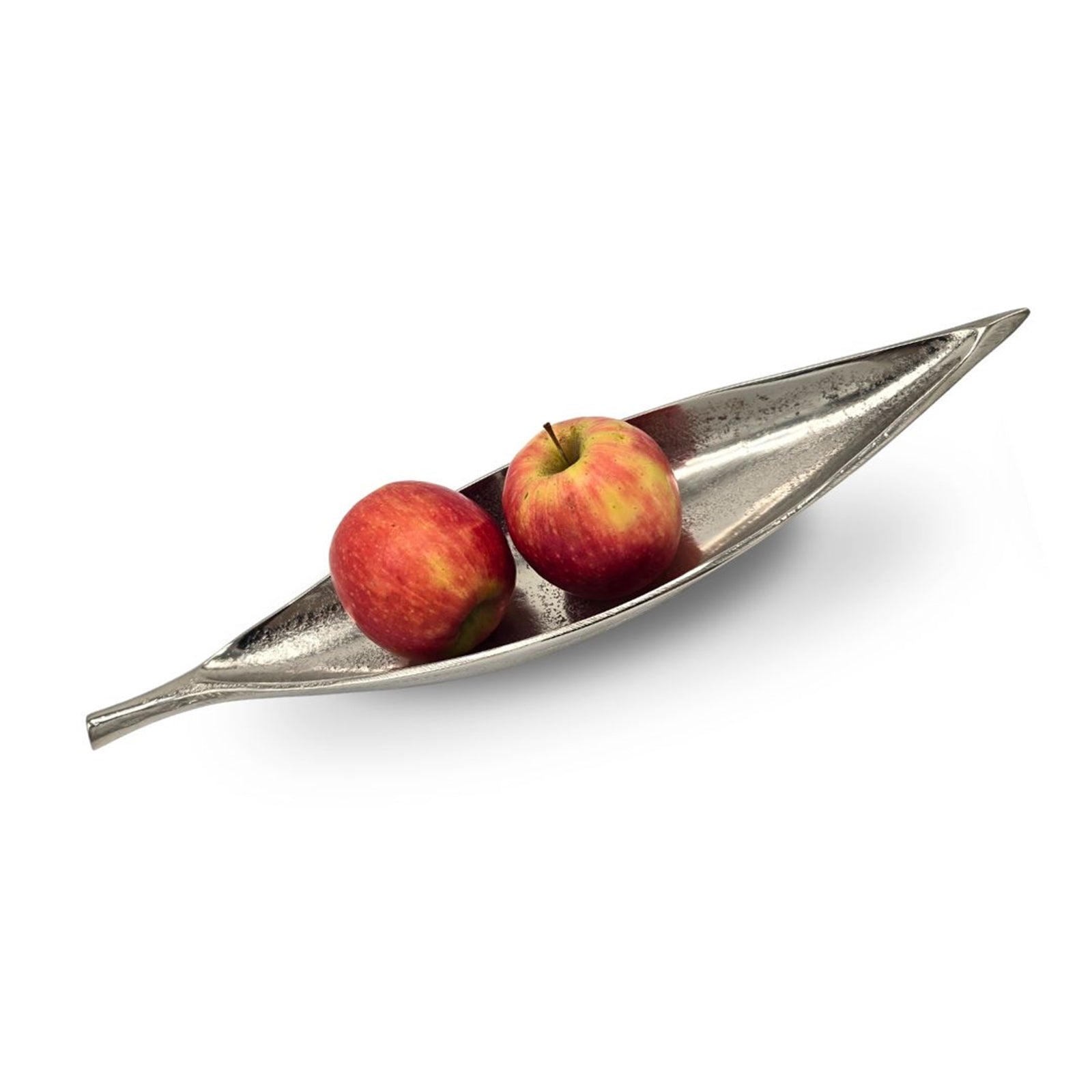 DEKO SCHALE "SHORT LEAF" | 40 cm, silber | Dekoteller