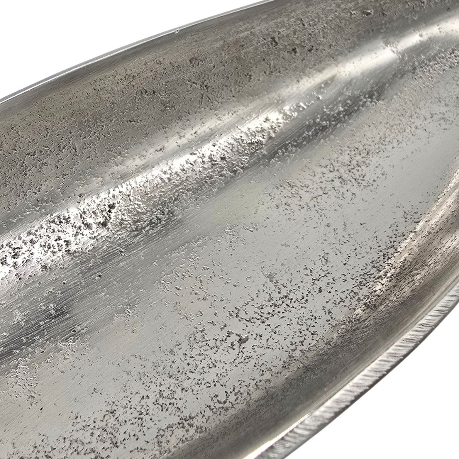 DEKO SCHALE "SHORT LEAF" | 40 cm, silber | Dekoteller