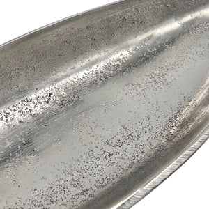 DEKO SCHALE "SHORT LEAF" | 40 cm, silber | Dekoteller