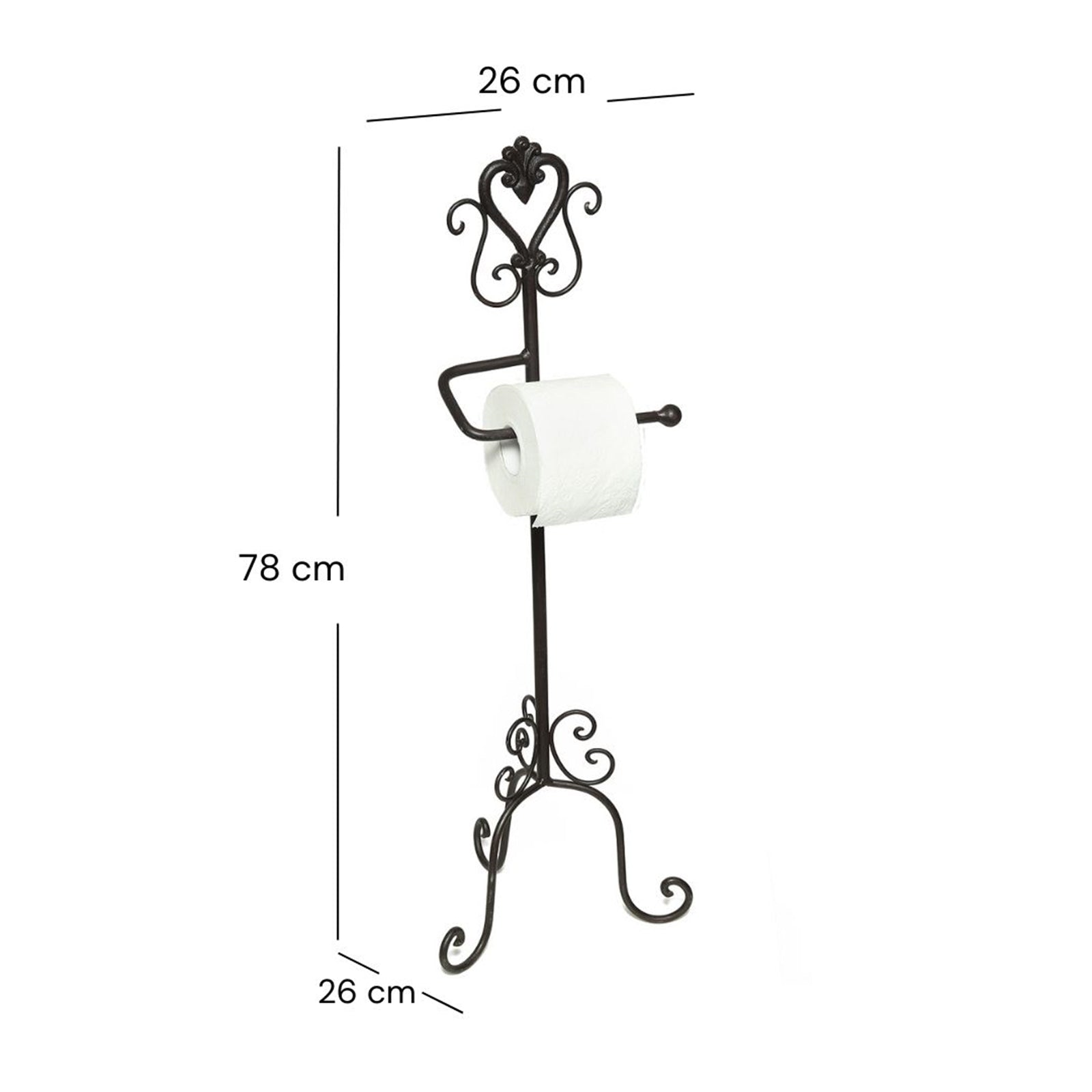VINTAGE TOILETTENROLLENSTÄNDER "SERVANT" | schwarz, 78 cm