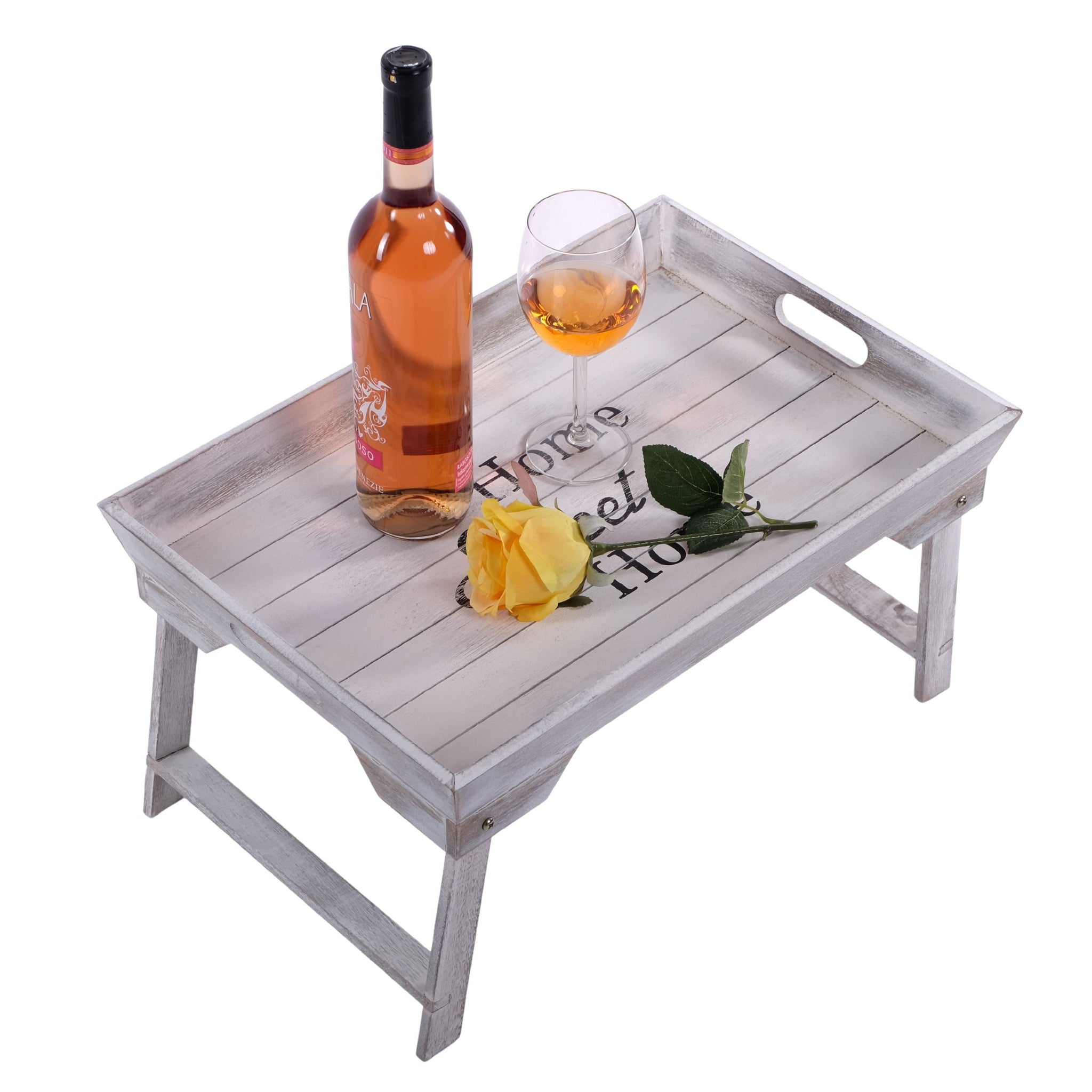 HOLZTABLETT "HOME SWEET HOME" | Tablett mit Füßen | Shabby-Chic