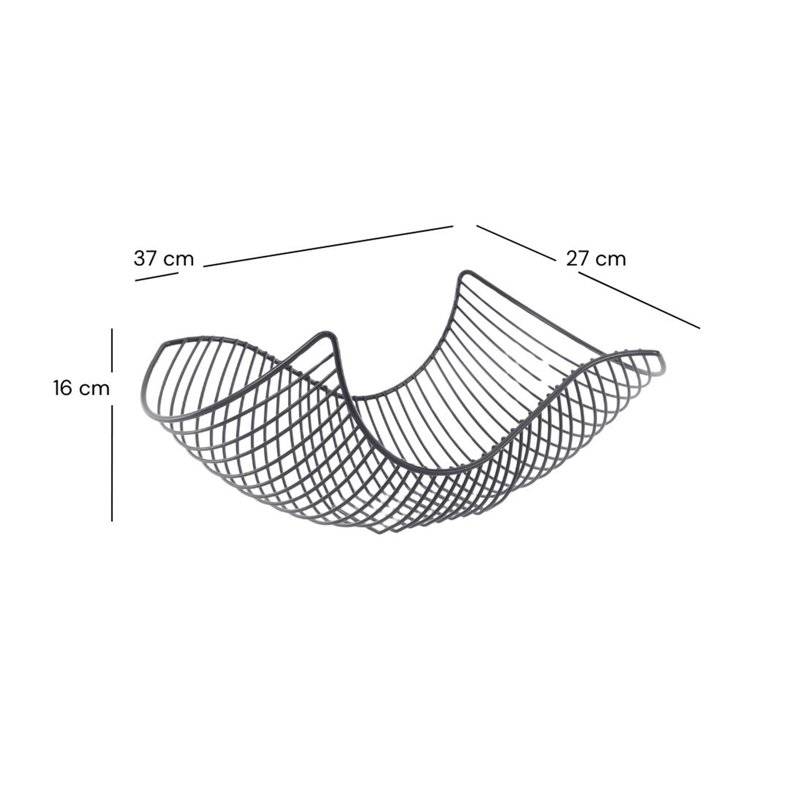 GESCHWUNGENER FRÜCHTEKORB "SALOMON" | schwarz, Metall | Brotkorb