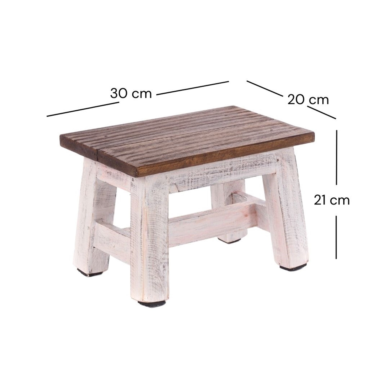 FUSSHOCKER Monte | 30x21cm(BxH), kleiner Holzhocker aus Mahagoni Holz