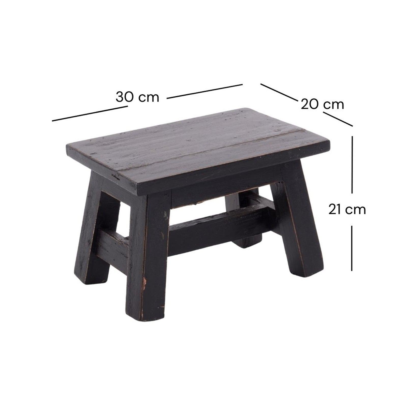 FUSSHOCKER Monte | 30x21cm(BxH), kleiner Holzhocker aus Mahagoni Holz