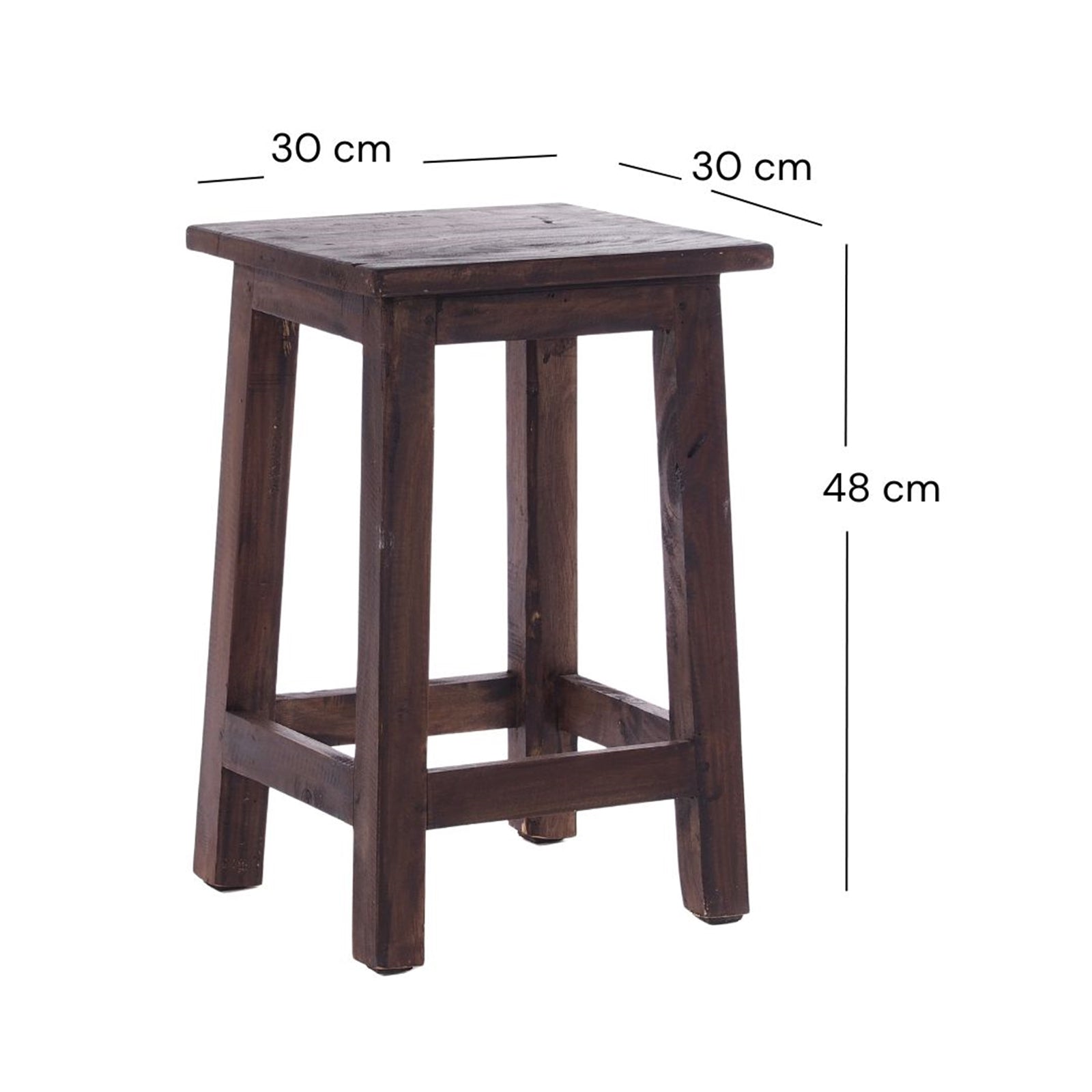 Sitzhocker MADERO | 48x30cm(HxB), Recyclingholz, Holzhocker, Hocker