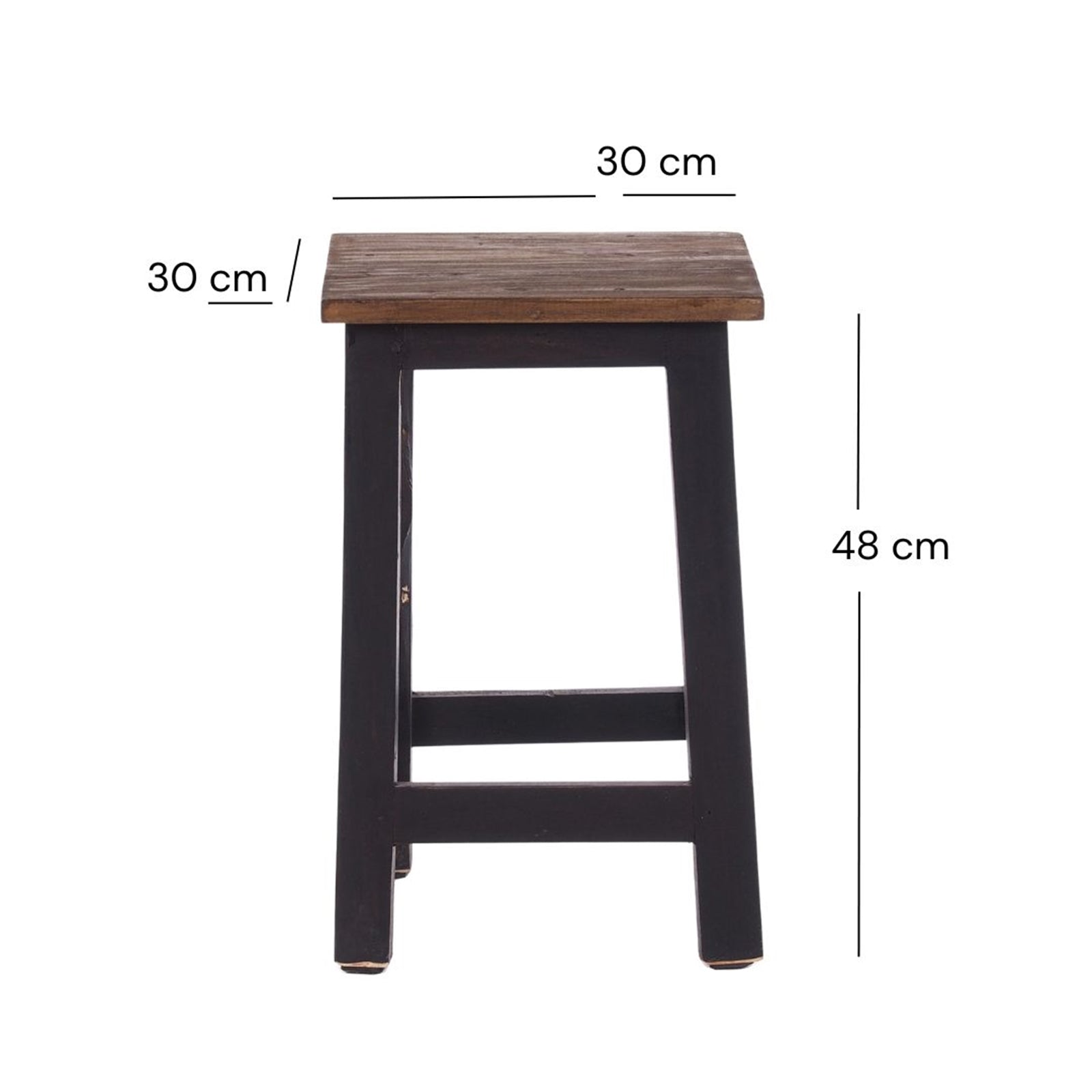 Sitzhocker MADERO | 48x30cm(HxB), Recyclingholz, Holzhocker, Hocker