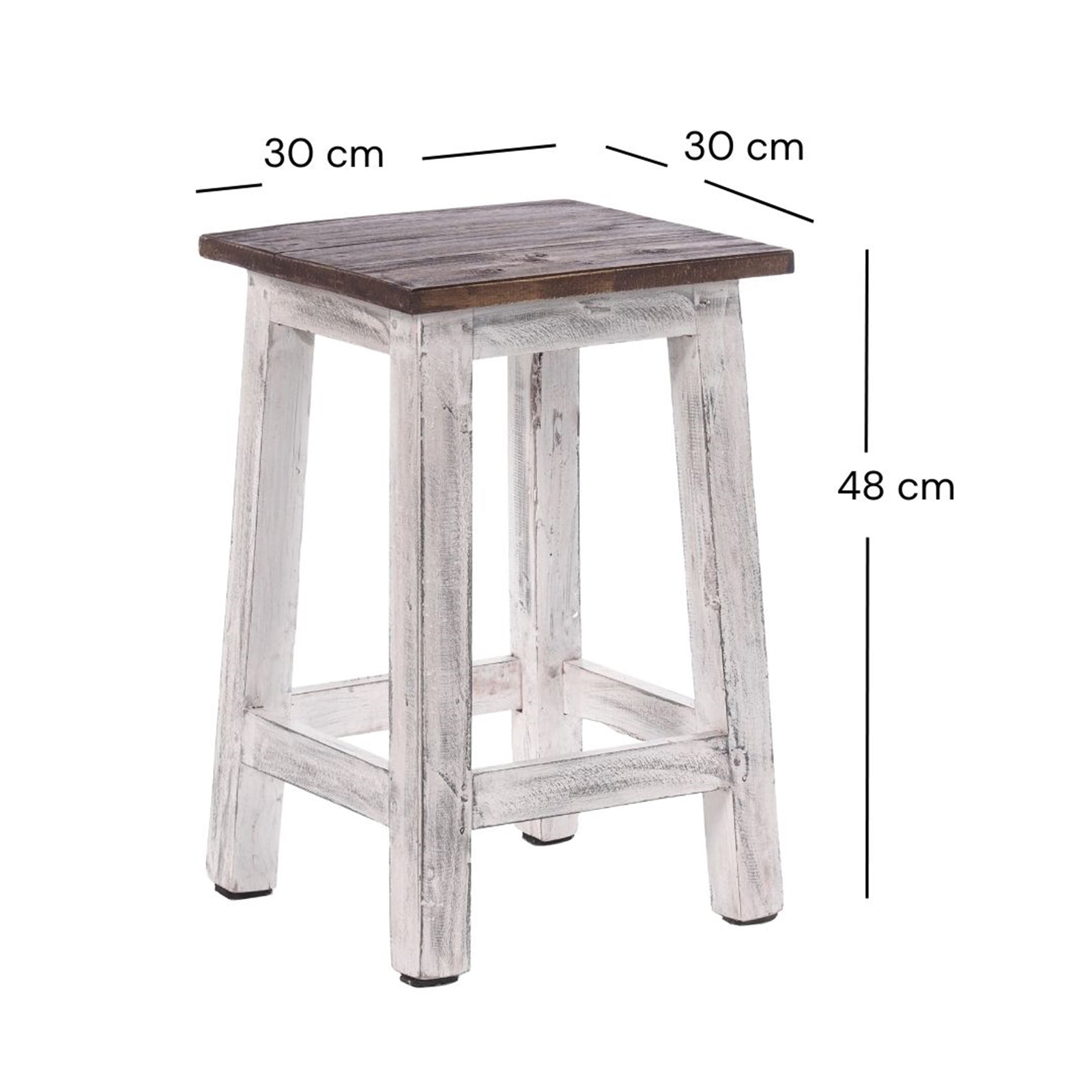 Sitzhocker MADERO | 48x30cm(HxB), Recyclingholz, Holzhocker, Hocker