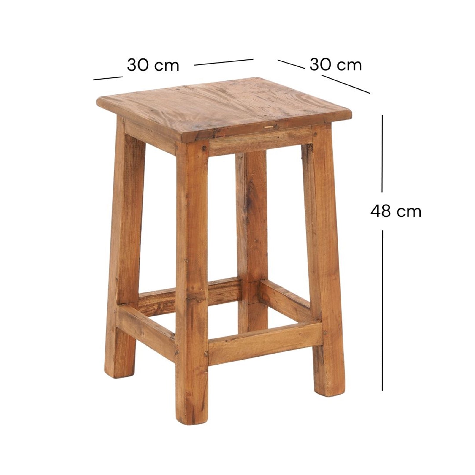 Sitzhocker MADERO | 48x30cm(HxB), Recyclingholz, Holzhocker, Hocker