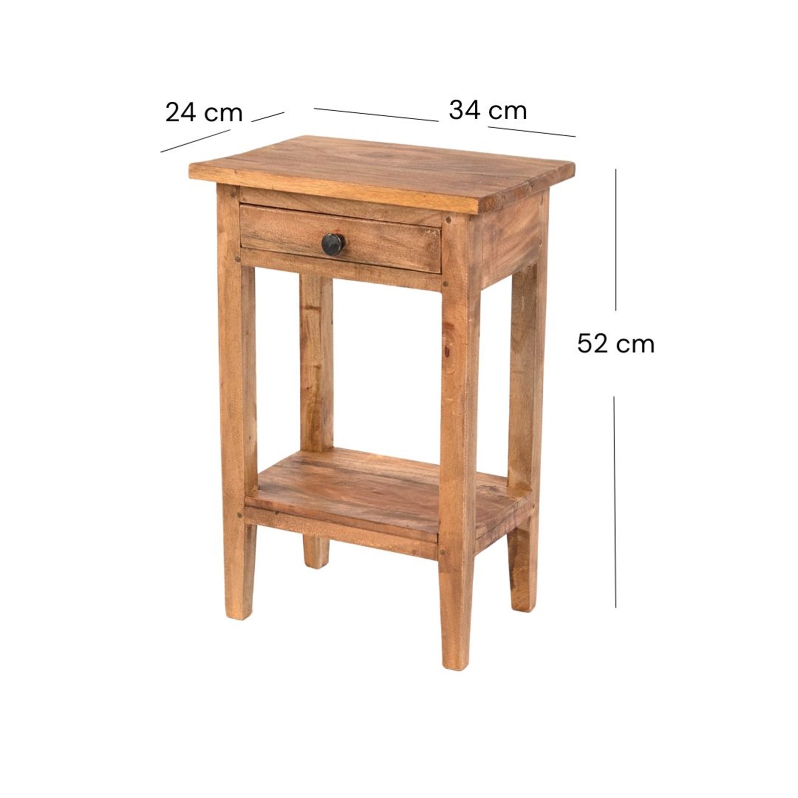 Telefontisch PLANTA | 52x34cm (HxB), Nachtschrank mit Schublade