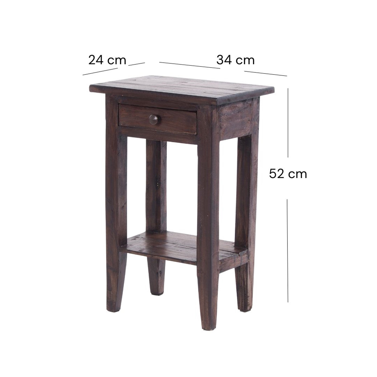 Telefontisch PLANTA | 52x34cm (HxB), Nachtschrank mit Schublade