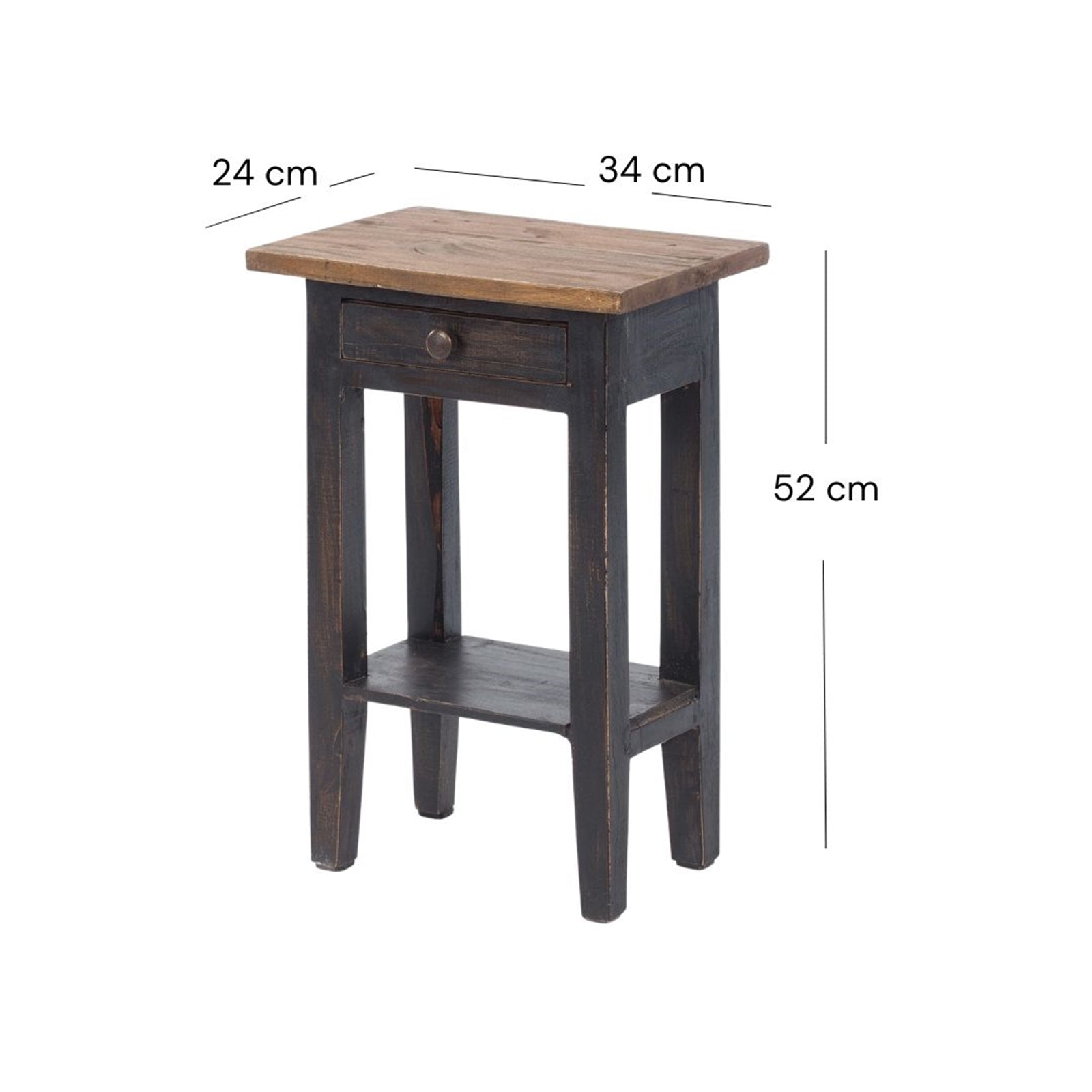 Telefontisch PLANTA | 52x34cm (HxB), Nachtschrank mit Schublade