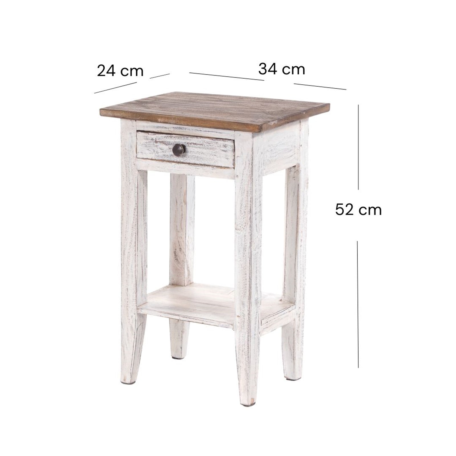 Telefontisch PLANTA | 52x34cm (HxB), Nachtschrank mit Schublade