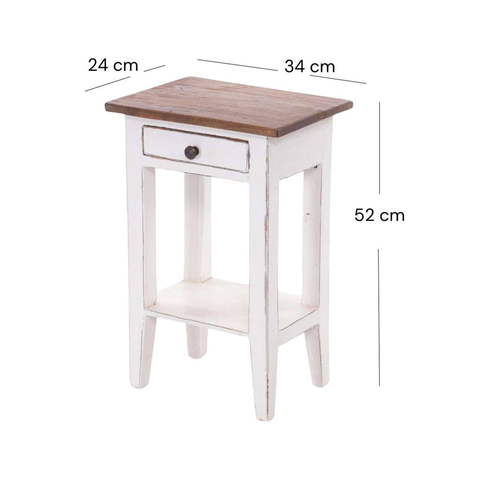 Telefontisch PLANTA | 52x34cm (HxB), Nachtschrank mit Schublade