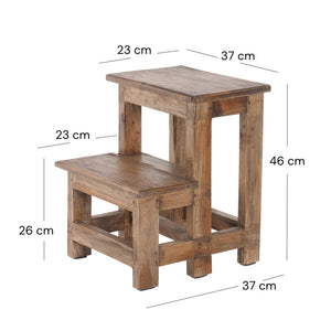 TRITTLEITER "STEP" | 46x37 cm (HxB), Altholz | Tritthocker