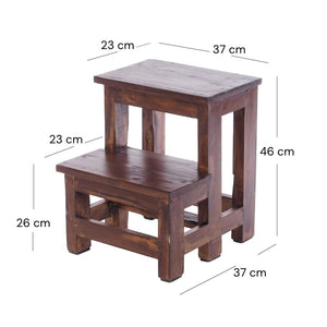 TRITTLEITER "STEP" | 46x37 cm (HxB), Altholz | Tritthocker