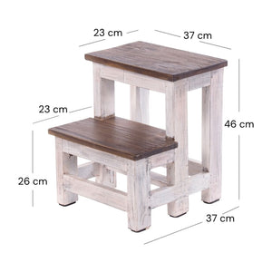 TRITTLEITER "STEP" | 46x37 cm (HxB), Altholz | Tritthocker