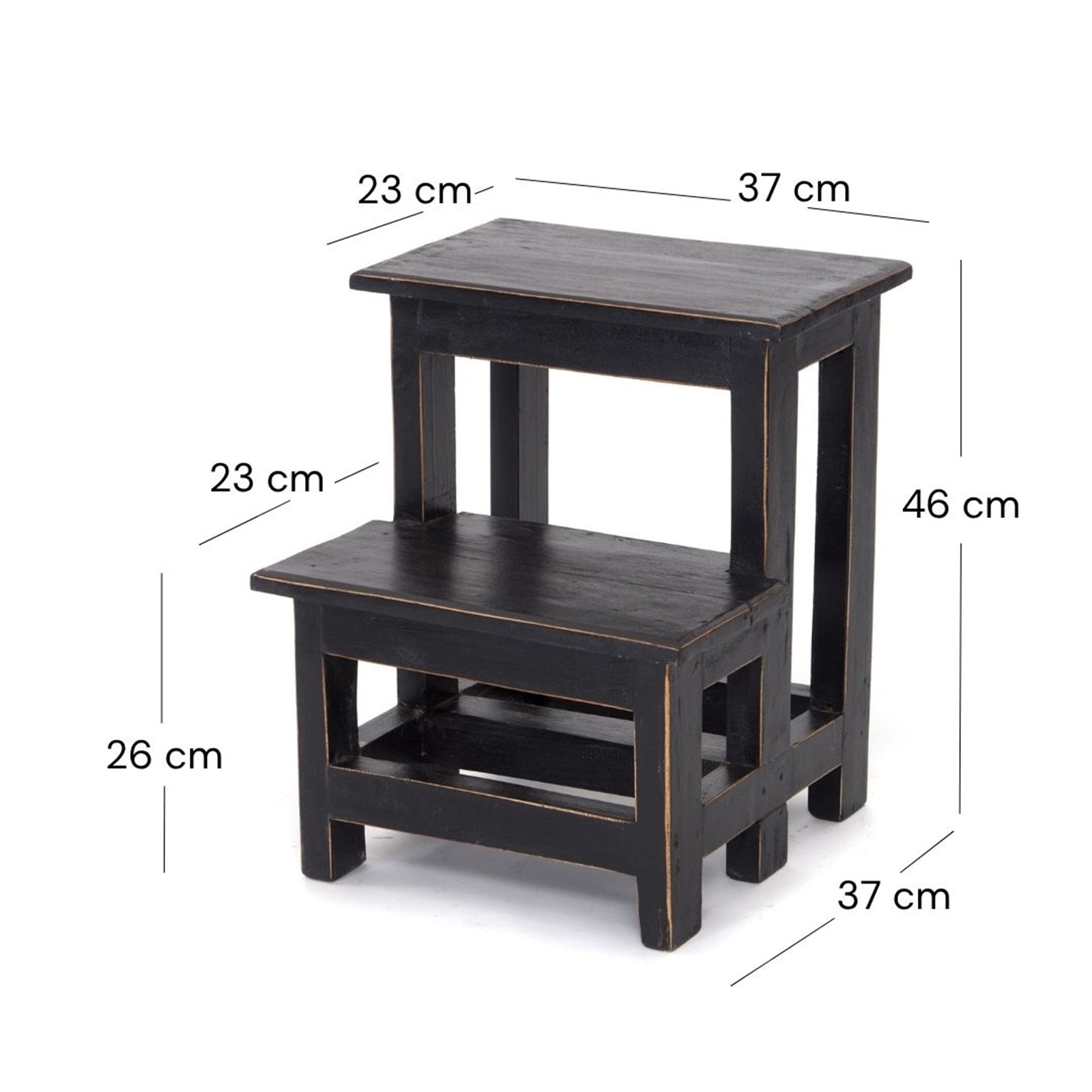 TRITTLEITER "STEP" | 46x37 cm (HxB), Altholz | Tritthocker
