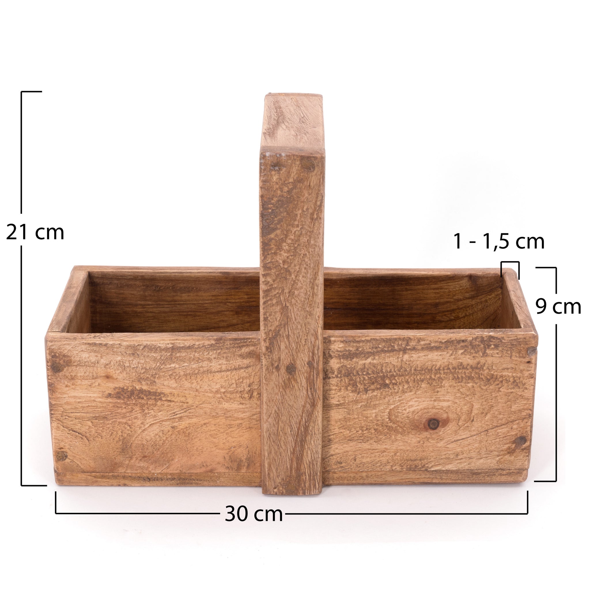 HOLZ AUFBEWAHRUNGSKORB "PORTO" | Mahagoni, 30x22x12 cm (BxHxT)