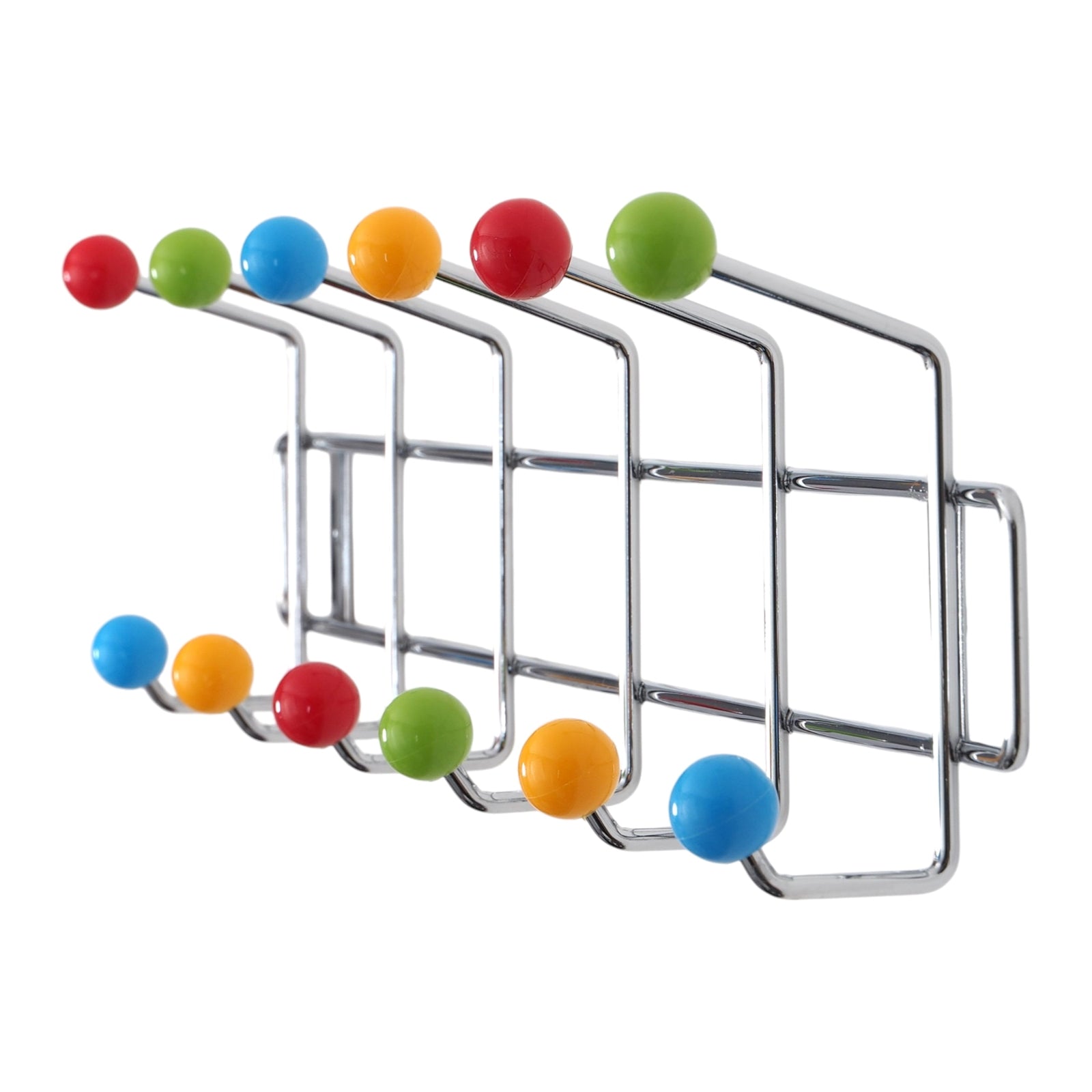 Garderobenleiste COLOUR BALL SILBER farbenfrohe Wandgarderobe 12Kugeln