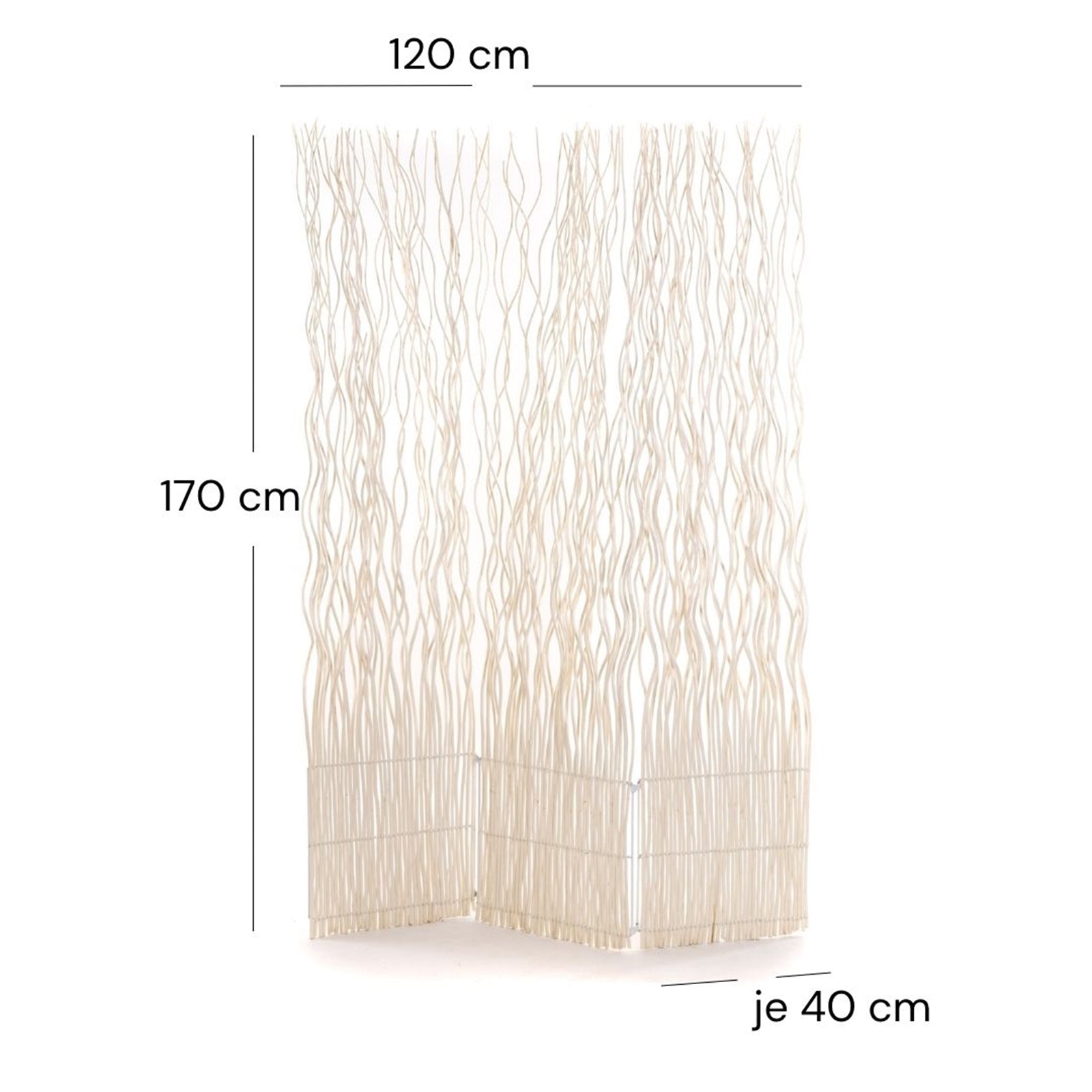 RAUMTEILER "WAVE 3" | Weide, 170x120cm (HxB) | Paravent, Trennwand