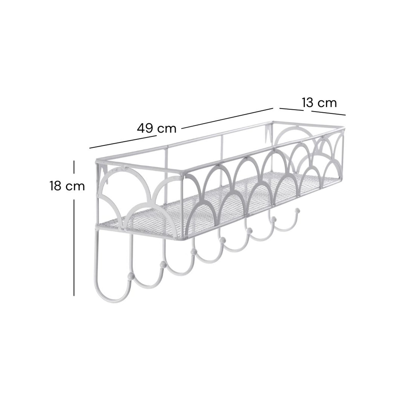 Garderobenregal "LUCY" | antik-weiß, mit Ablage | Wandgarderobe