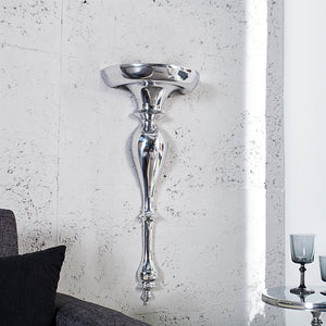 WANDKONSOLE "JACQUES" | Aluminium, 80 cm, silber | Wandregal