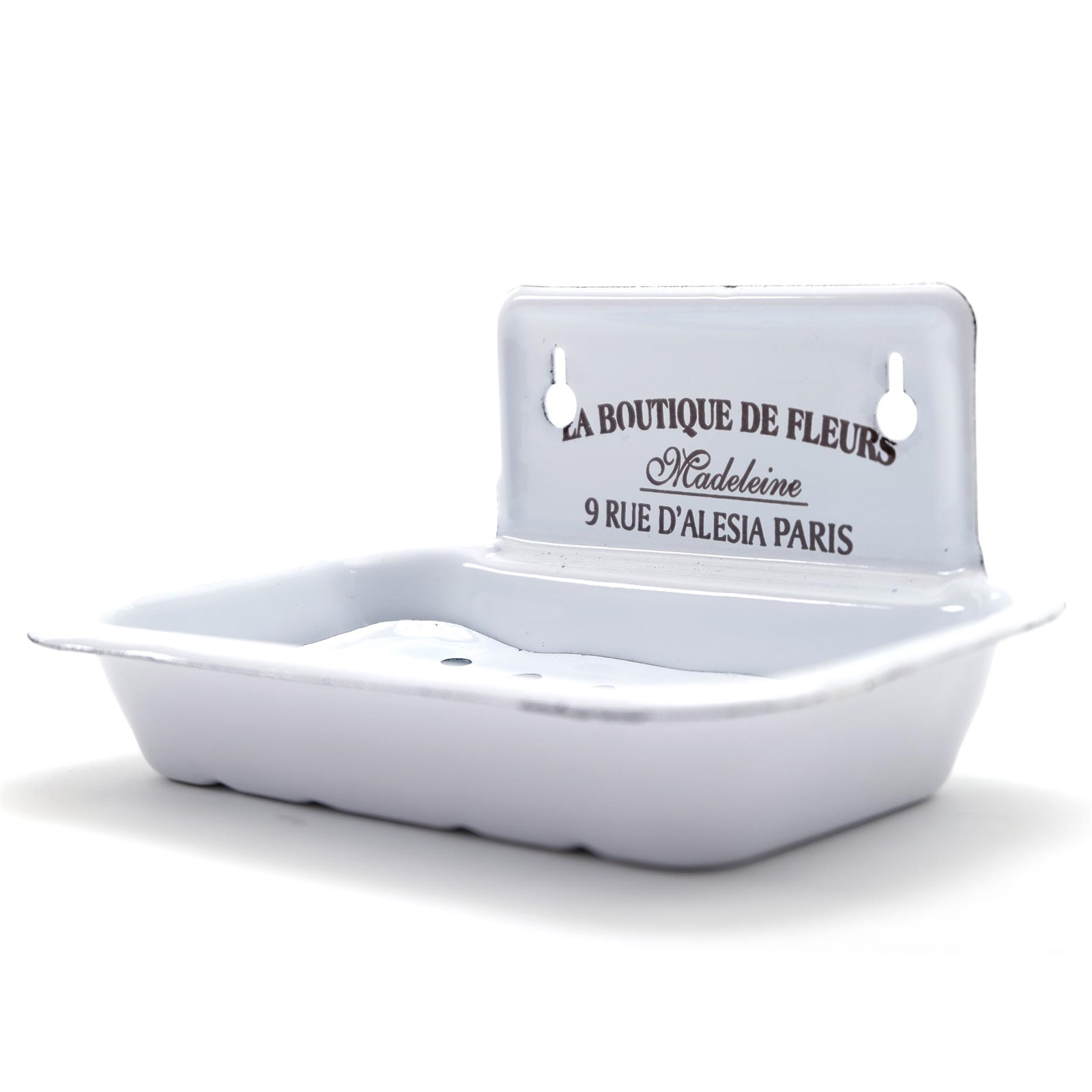 VINTAGE SEIFENSCHALE "MADELEINE" | emailiert, 15,5cm | zum Aufhängen