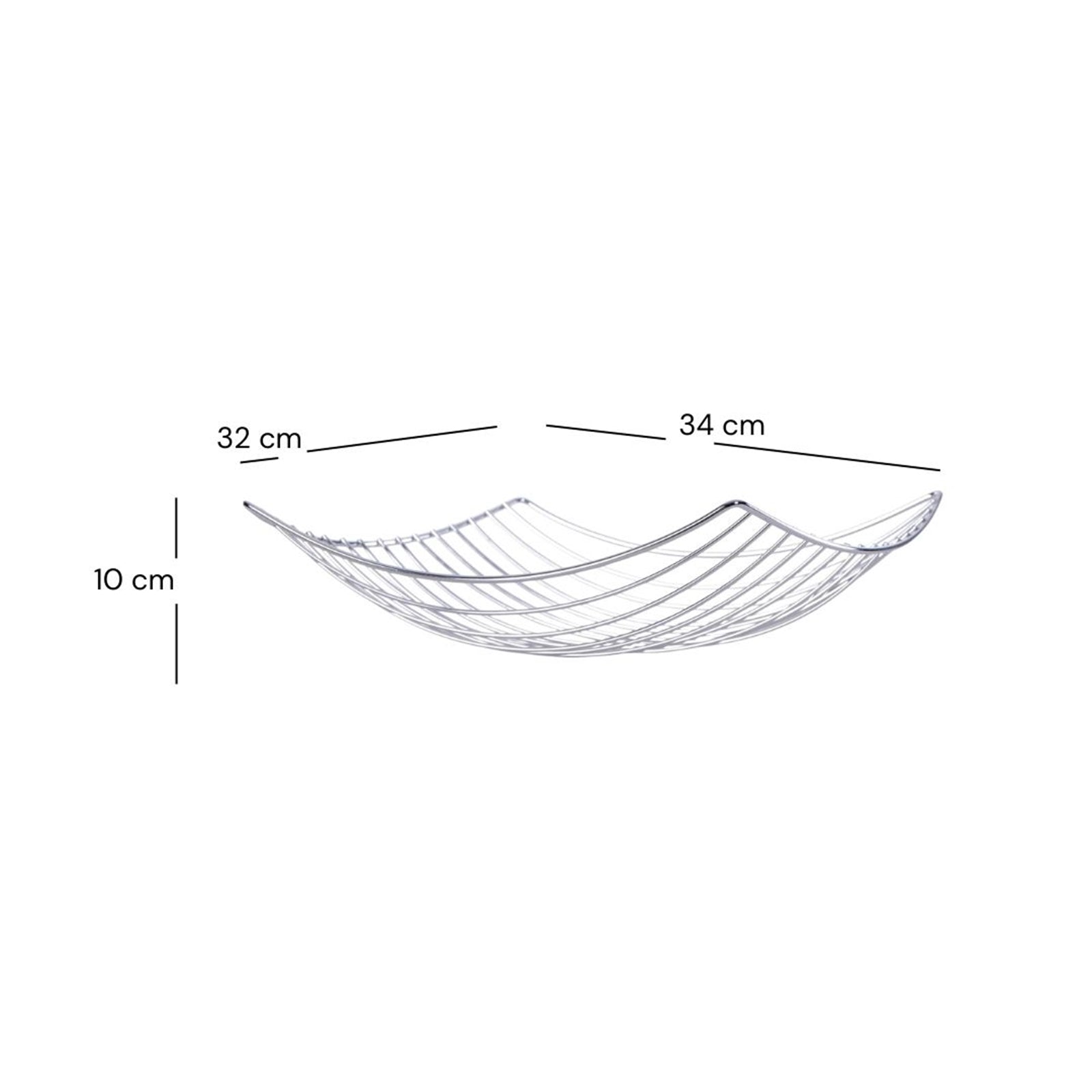 Früchtekorb "PLATEAU" | 34 cm, Metall, silber | Früchtekorb