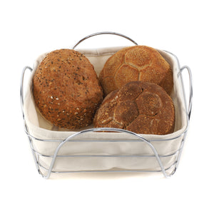 BROTKORB "PANE" | Stoffeinsatz, 20x20 cm | Brötchenkorb