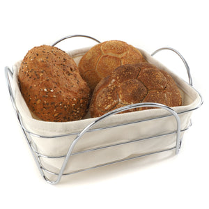 BROTKORB "PANE" | Stoffeinsatz, 20x20 cm | Brötchenkorb