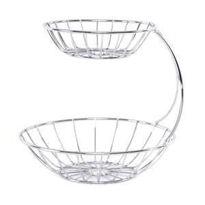 DOPPEL OBSTKORB "STAGE" | Eisen verchromt | Etagere
