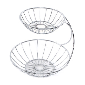 DOPPEL OBSTKORB "STAGE" | Eisen verchromt | Etagere
