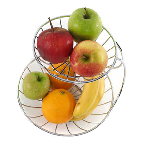 DOPPEL OBSTKORB "STAGE" | Eisen verchromt | Etagere