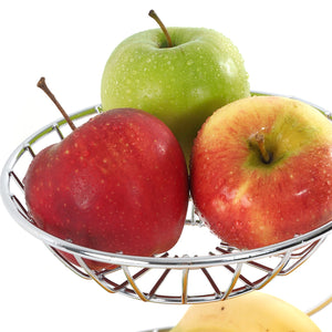 DOPPEL OBSTKORB "STAGE" | Eisen verchromt | Etagere