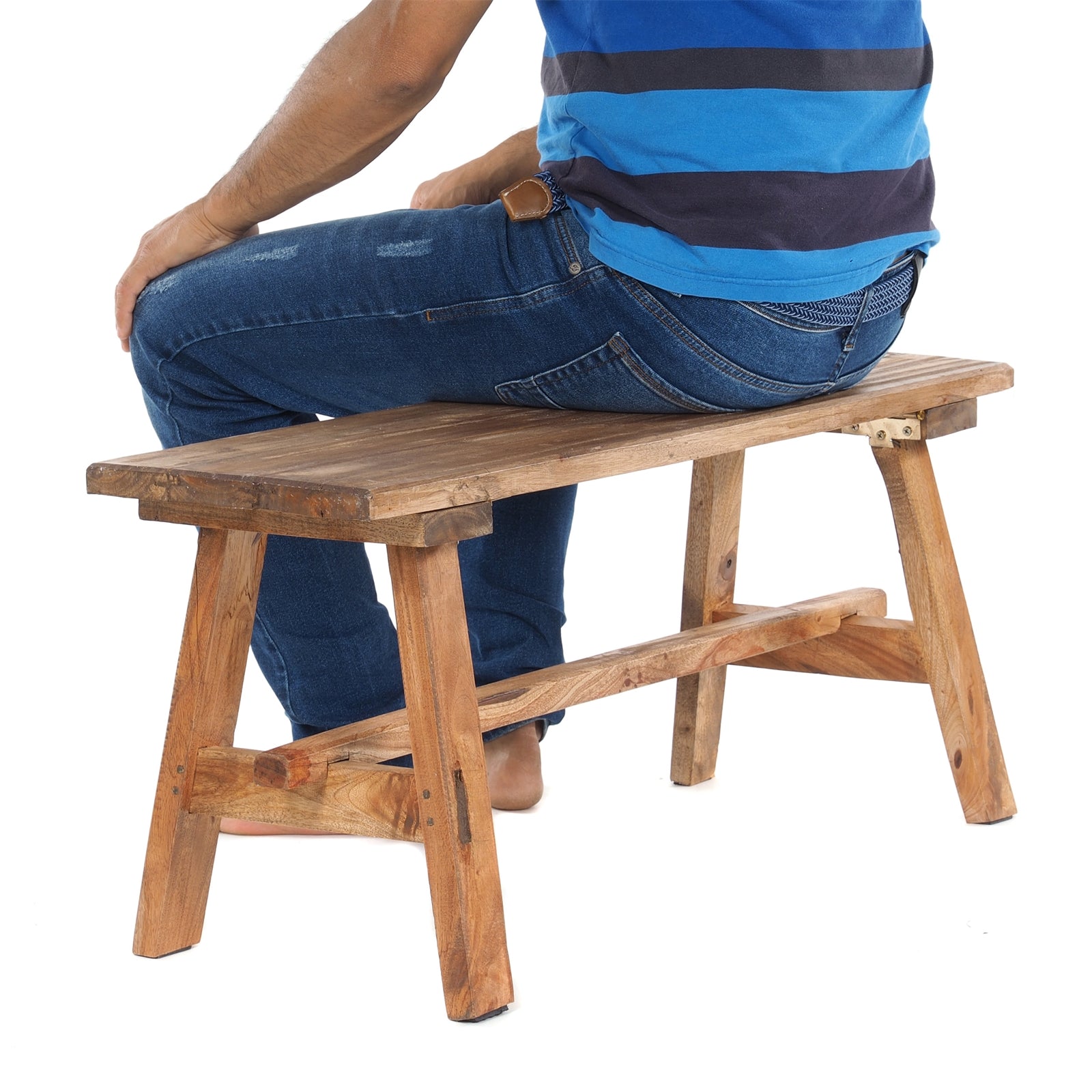 VINTAGE SITZBANK ANZIO 90cm, rustikale Holzbank, Bänkchen