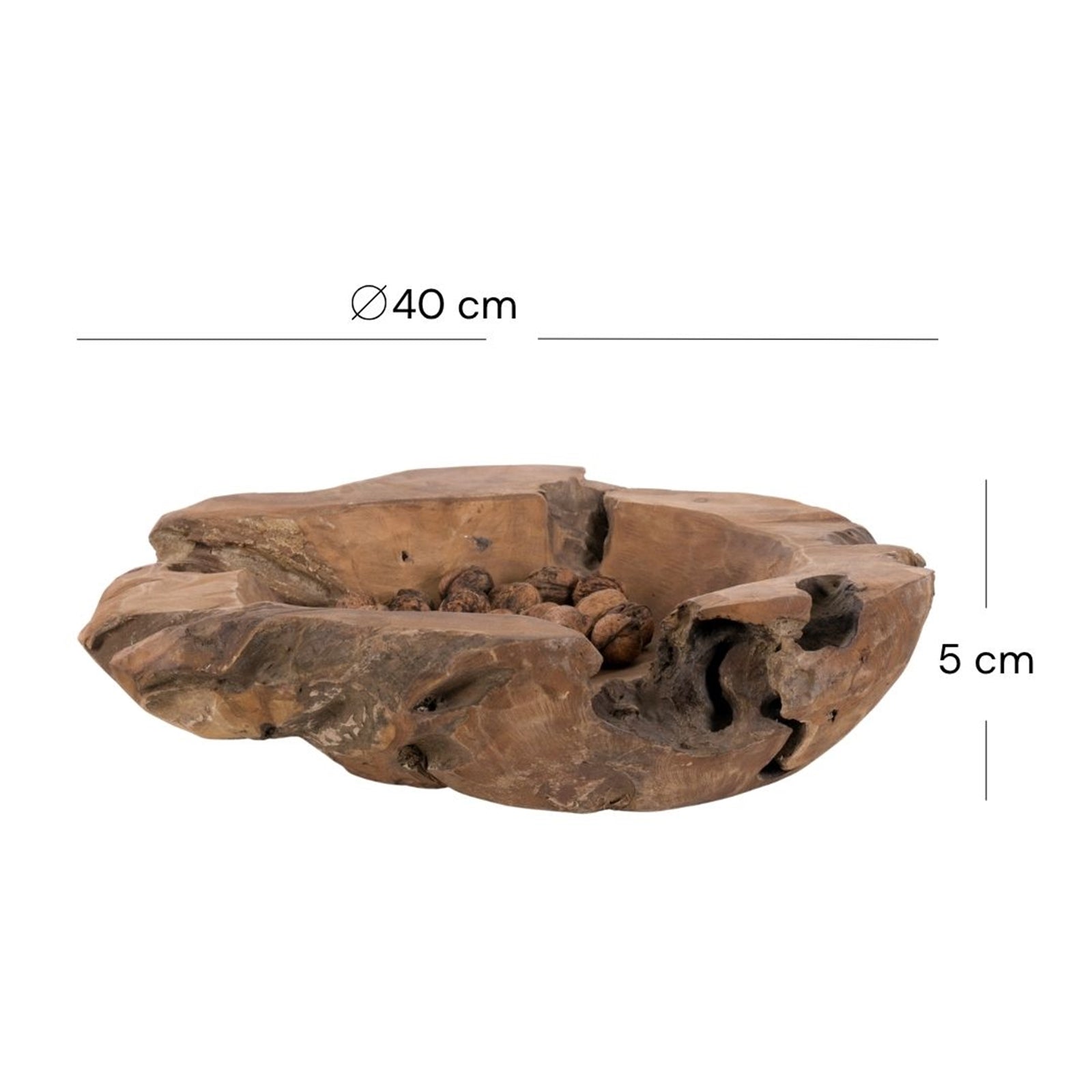 DEKO SCHALE "TEAKROOTS 40" | Teakholzwurzel, Ø 40 cm | Holzschale