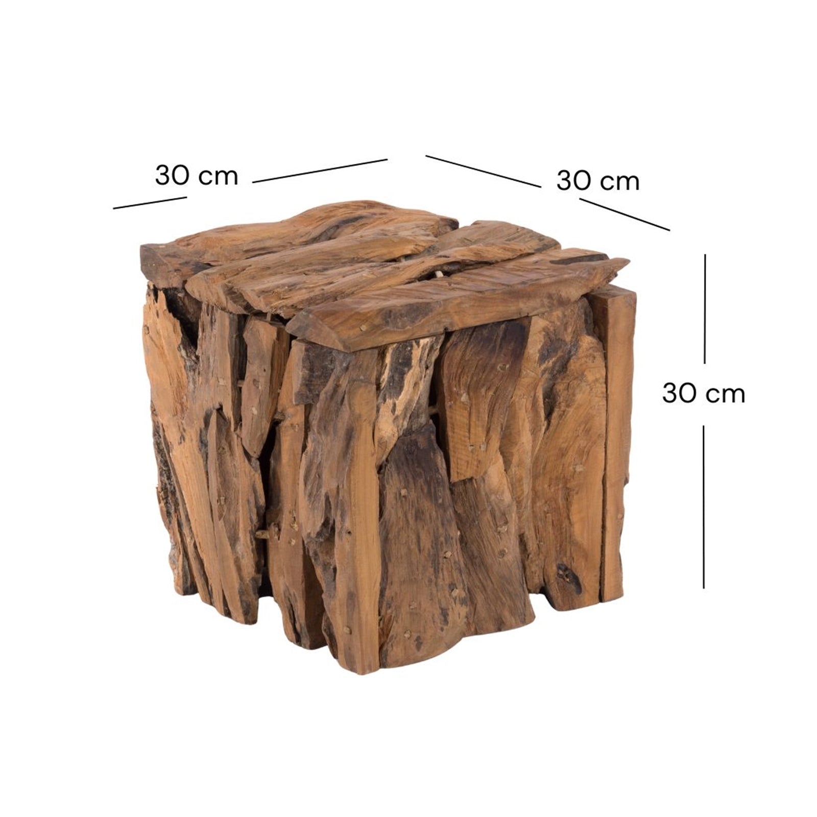 SITZBOX "TEAK 30" | 30x30x30 cm, Teakholz | Sitzhocker