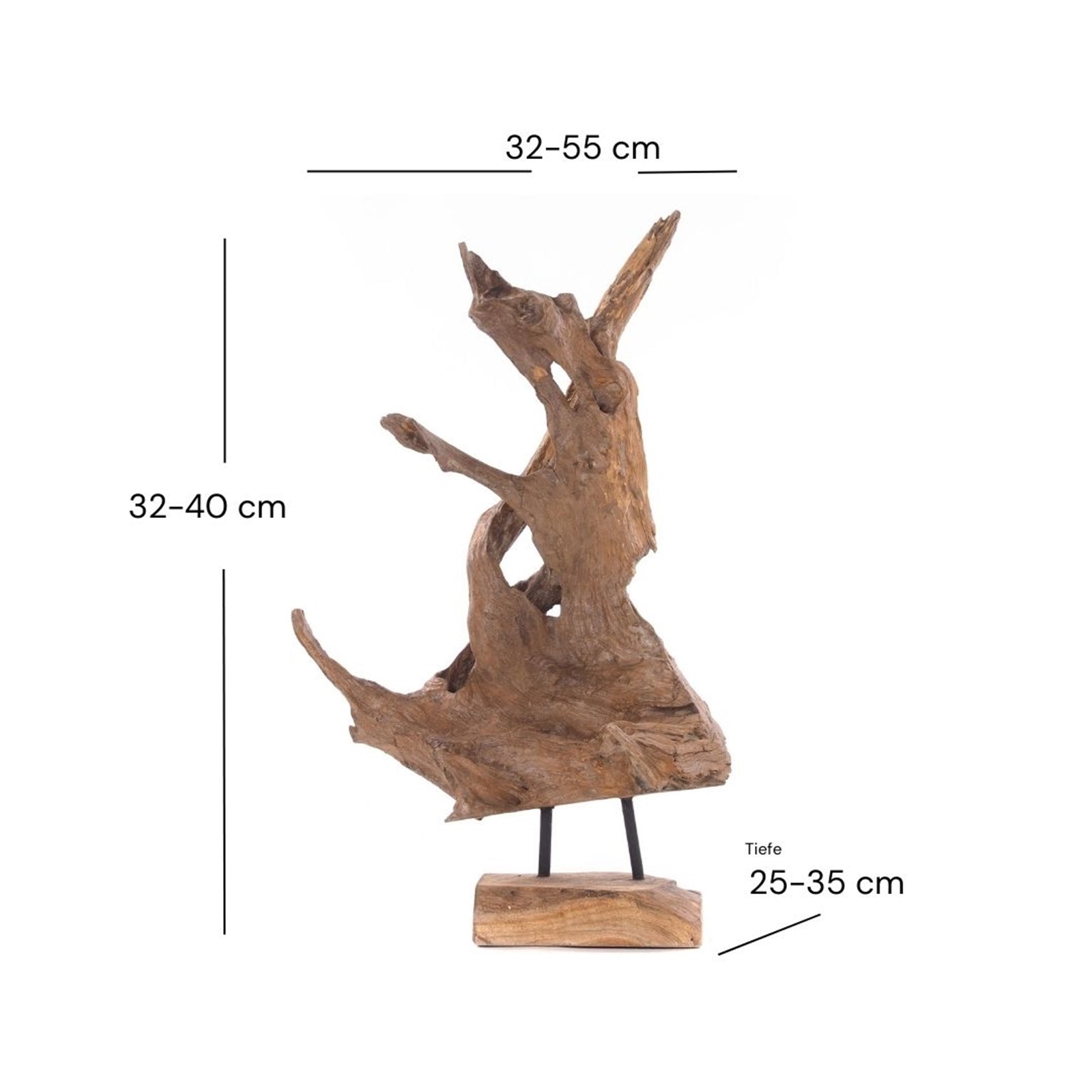 TREIBHOLZ SKULPTUR "ROOTS 40" | Teakholz rustikal | Dekofigur