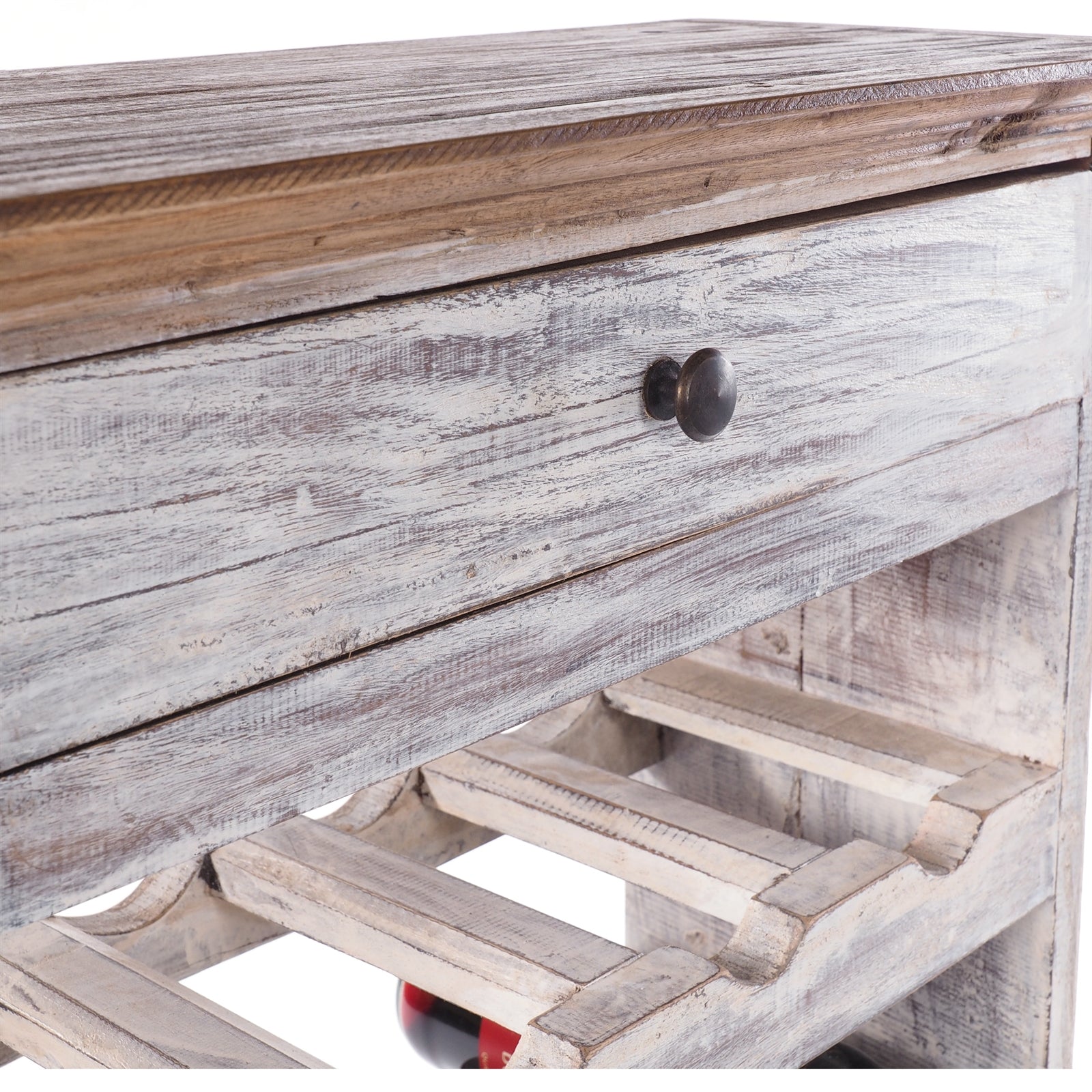 WEINREGAL CORTEZ | 85x55cm(HxB) Flaschenregal aus Holz mit Schublade