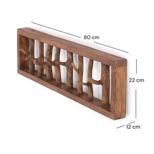 WANDGARDEROBE TREIBHOLZ UNIKAT | 80x22cm (BxH), Garderobe, Hakenleiste mit Ästen