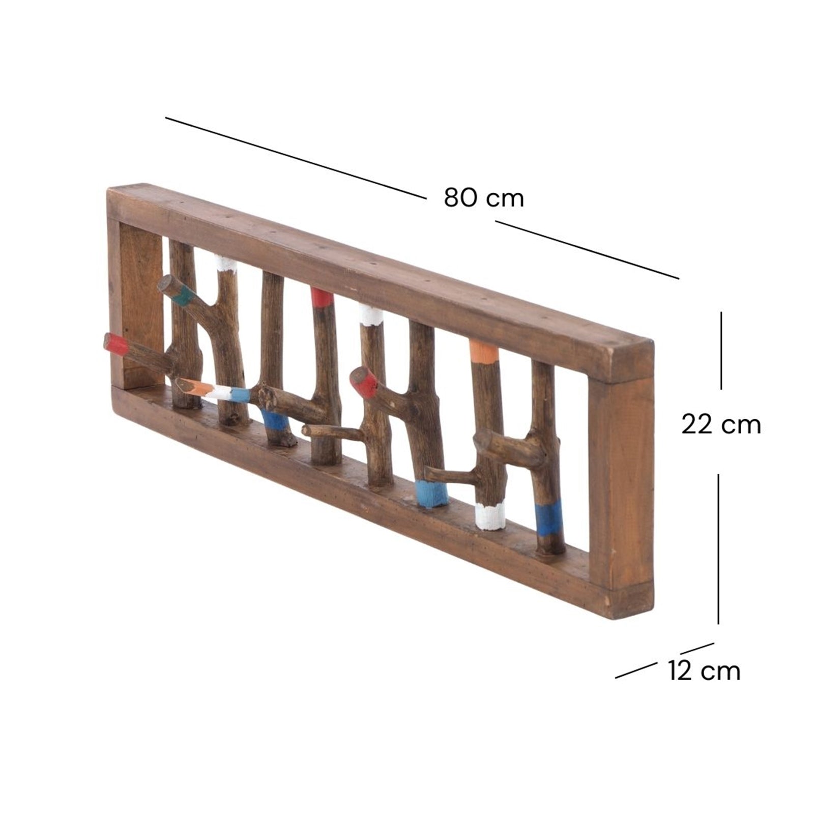 WANDGARDEROBE TREIBHOLZ UNIKAT | 80x22cm (BxH), Garderobe, Hakenleiste mit Ästen