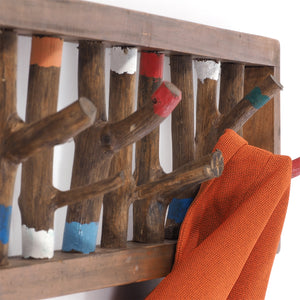 WANDGARDEROBE TREIBHOLZ UNIKAT | 80x22cm (BxH), Garderobe, Hakenleiste mit Ästen