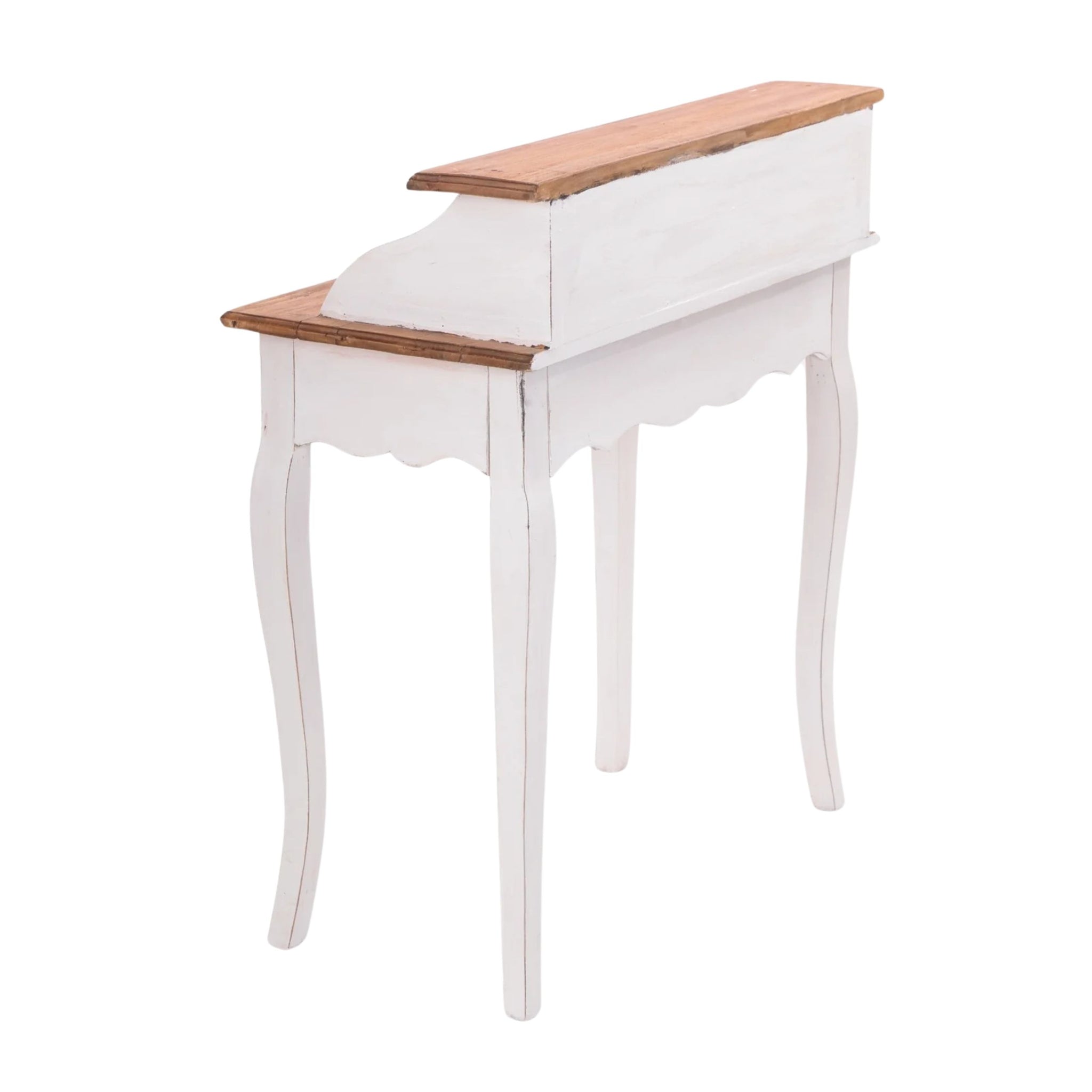 MASSIVHOLZ SEKRETÄR "NAPOLEON" 92x80cm (HxB) | Mahagoni Schreibtisch | Farbe: 06 weiß-landhaus