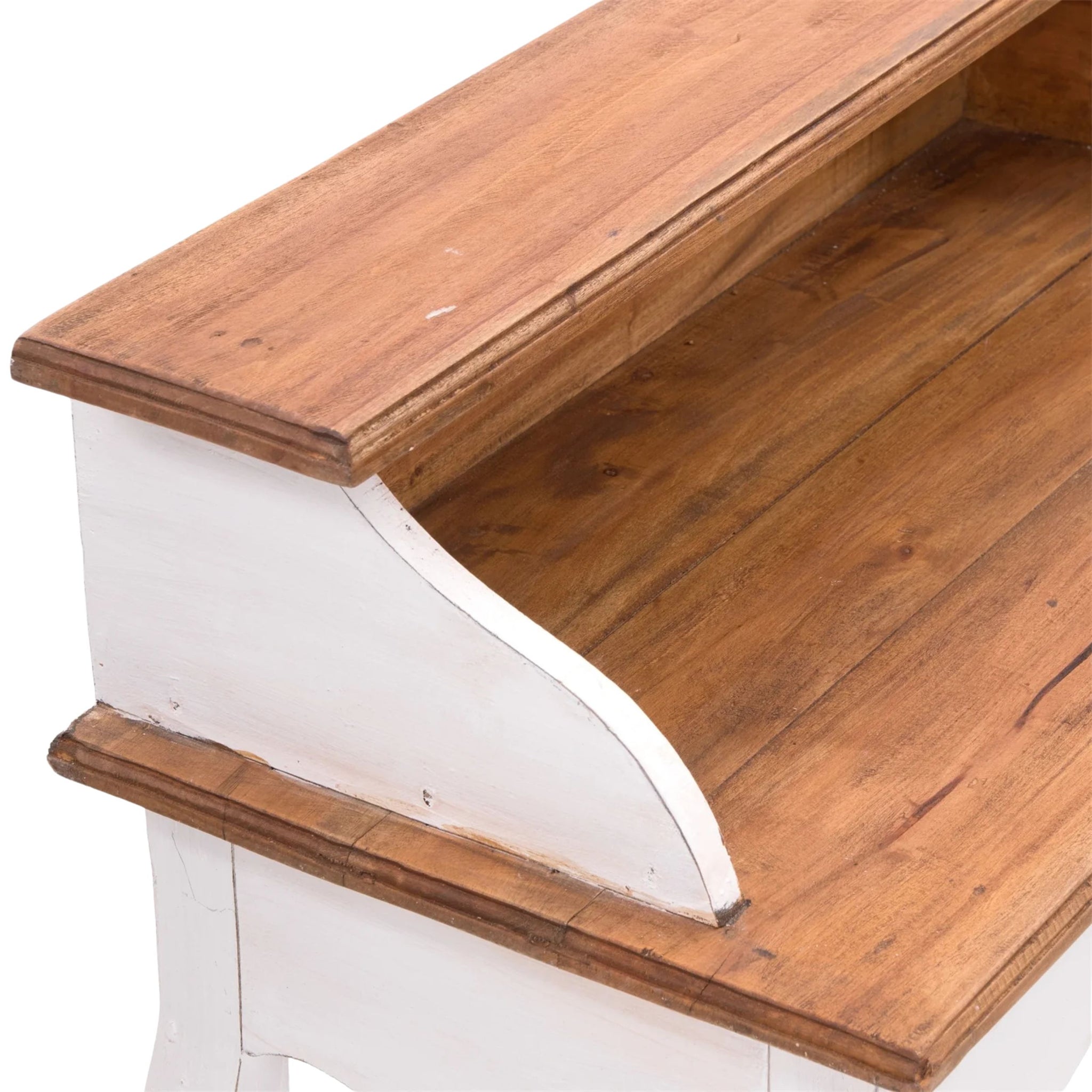 MASSIVHOLZ SEKRETÄR "NAPOLEON" 92x80cm (HxB) | Mahagoni Schreibtisch | Farbe: 06 weiß-landhaus